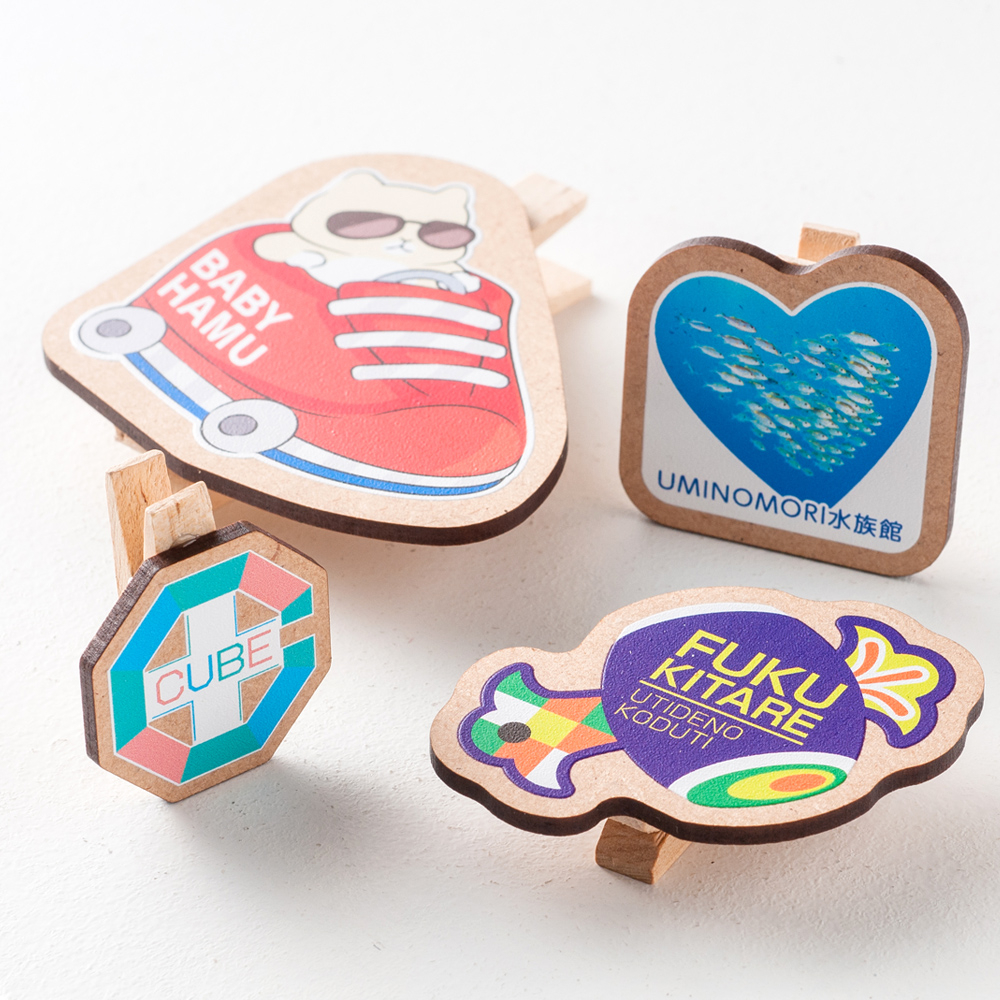 5位　木製クリップ　片面印刷タイプ